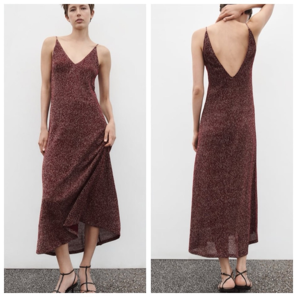 Zara Midi Knit Sparkle Dress
